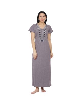 Women's Hosiery Cotton Night Gown-Maxi-Sleepwear-Nighty